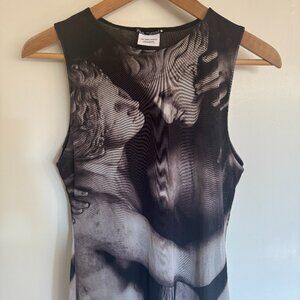 Zara Tulle Three Graces Midi Column Dress Size Medium